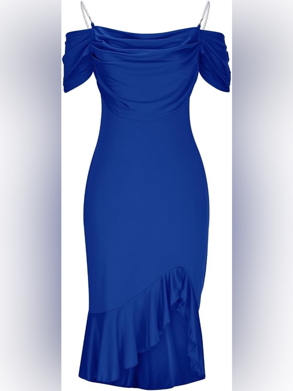 Classic Cobalt Bodycon Midi Dress